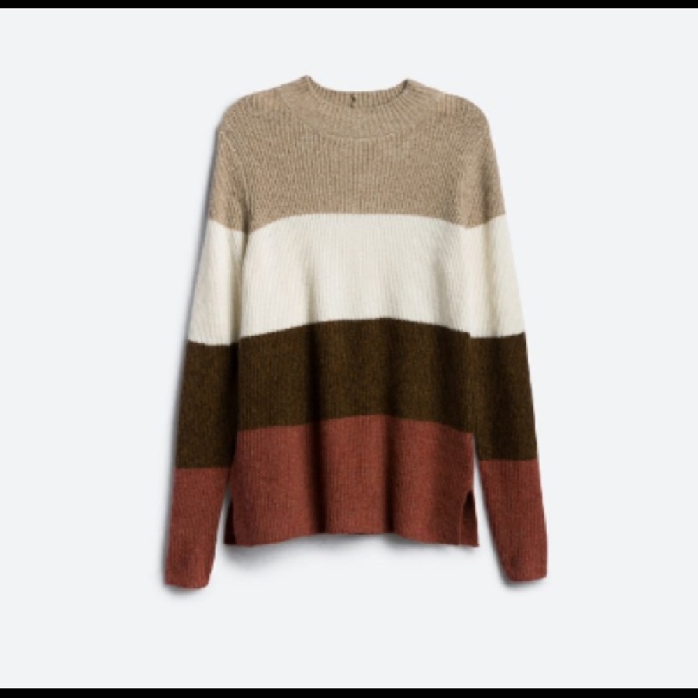 Color lock striped sweater pullover Sz:M